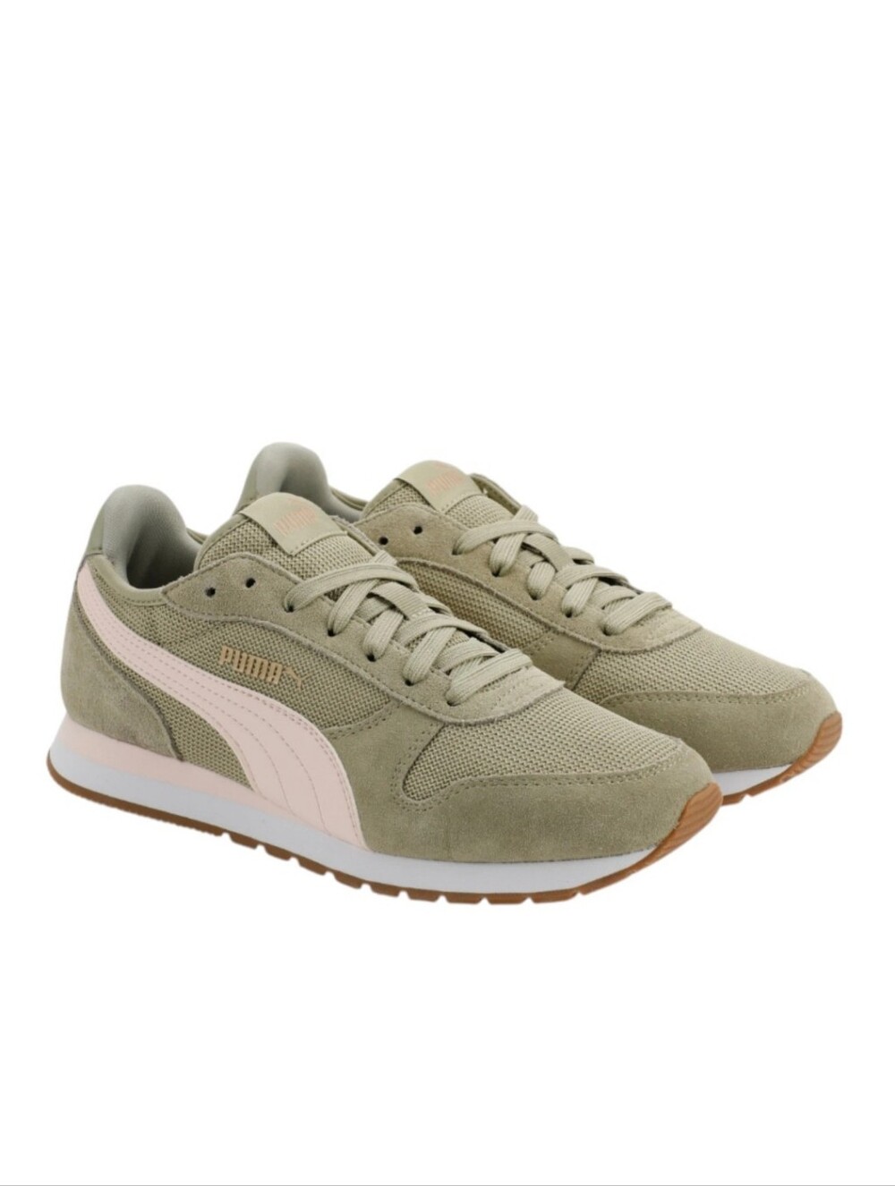 Puma Jogger Sneaker Women's 10 Green New 1957334 Retro Mesh Suede Athleisure